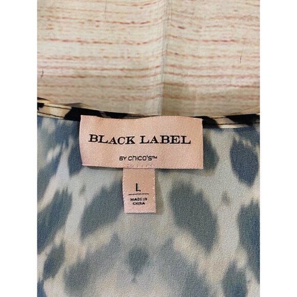 Chico's Black Label Women's Animal Print Long Sleeve Blouse - Large - Picture 4 of 9